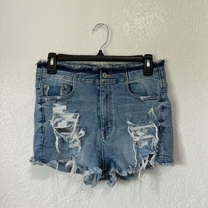 AE SUPER HIGH WAISTED DENIM SHORT SHORT